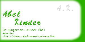 abel kinder business card
